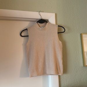 Zara Women’s Ruffle Neck Sleeveless Sweater Top Small